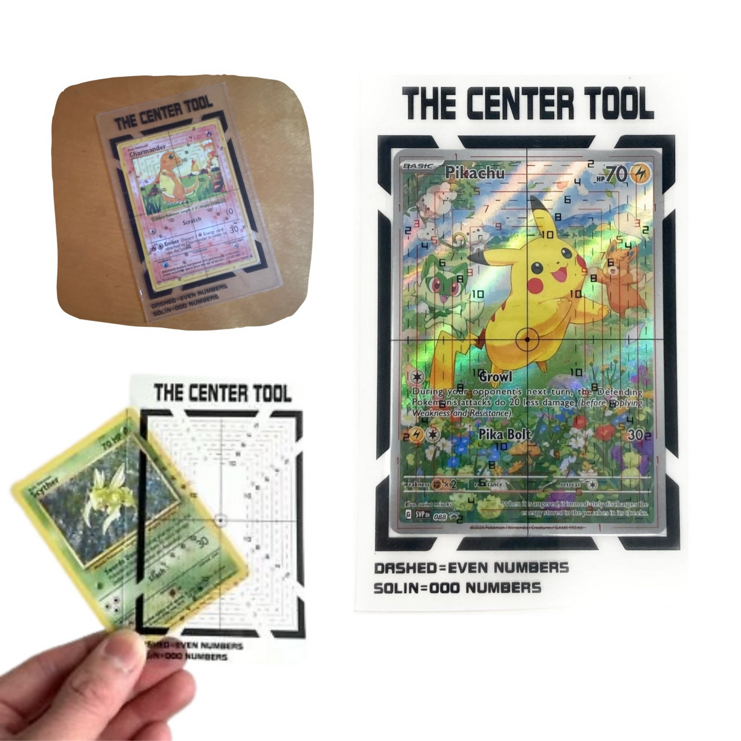 Trading Card Centering Tool Bundle – Includes Centering Grid, Cleaning Cloths, Pad & 100 Penny Sleeves | Grading Prep Kit