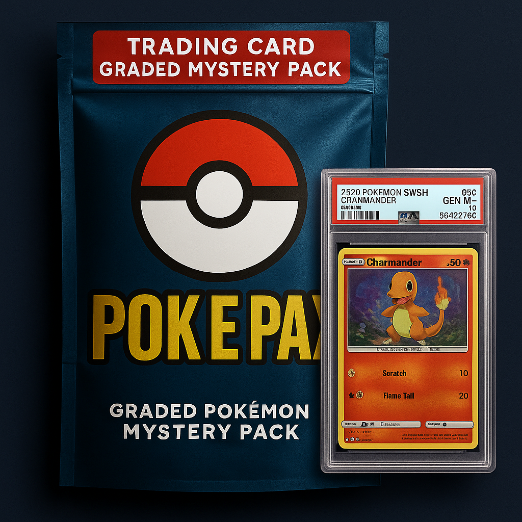 PokéPax Graded Pokémon Mystery Pack – PSA, CGC, SGC, TAG or BGS Slab (English or Japanese)
